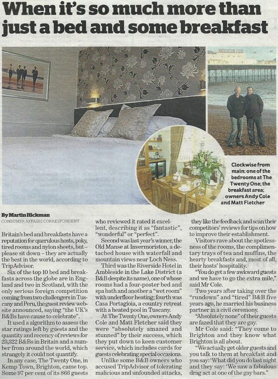 The Twenty One in Brighton in the news